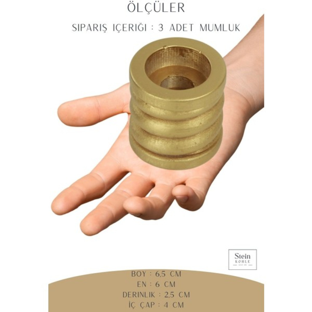 Stein Kohle Şamdanlık Dekoratif Şamdan Mumluk Tealight Mumluk 3 Lü Şamdan Mumluk Model 27 - 0 Şamdan Fiyatı