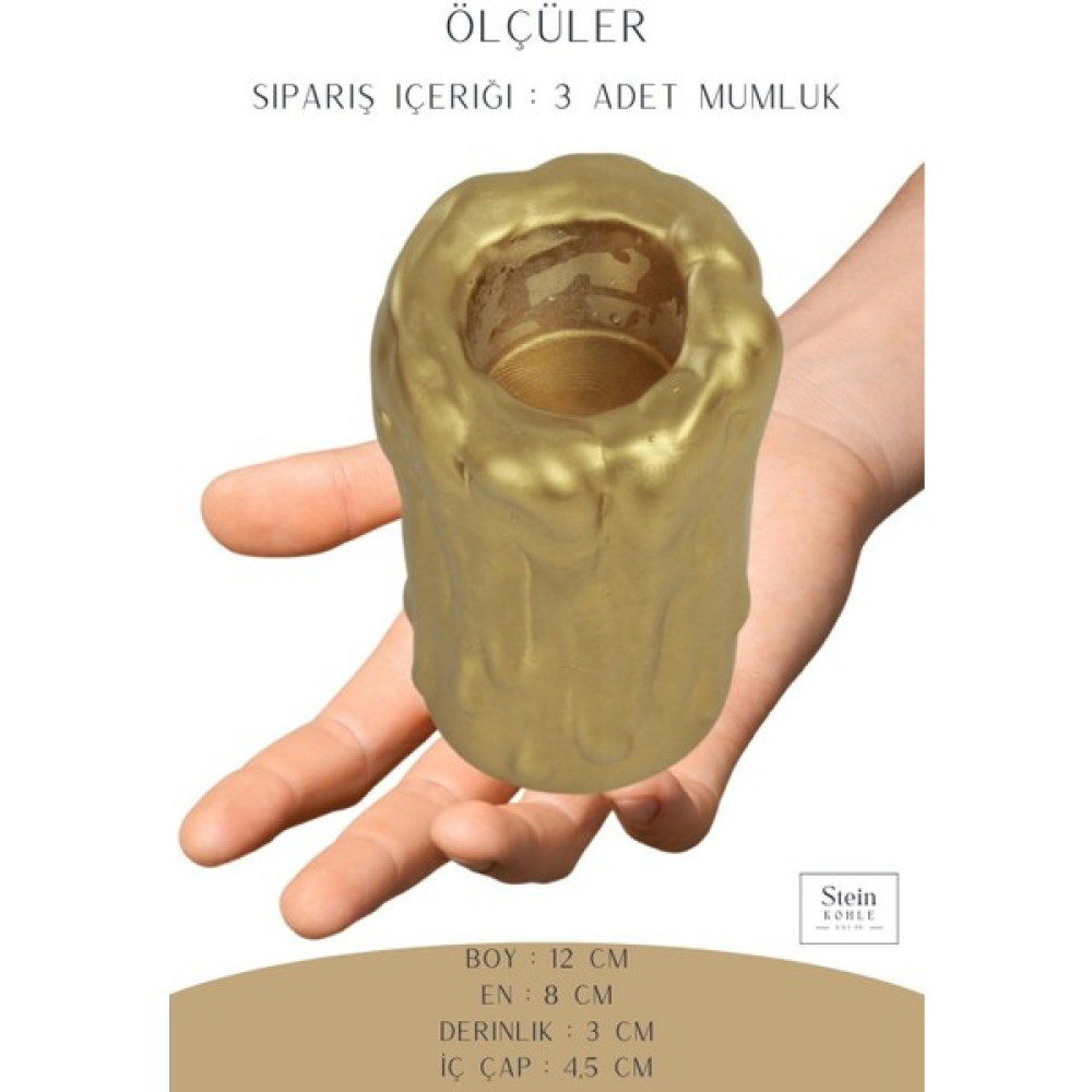 Stein Kohle Şamdanlık Dekoratif Şamdan Mumluk Tealight Mumluk 3 Lü Şamdan Mumluk Model 29 - 0 Şamdan Fiyatı