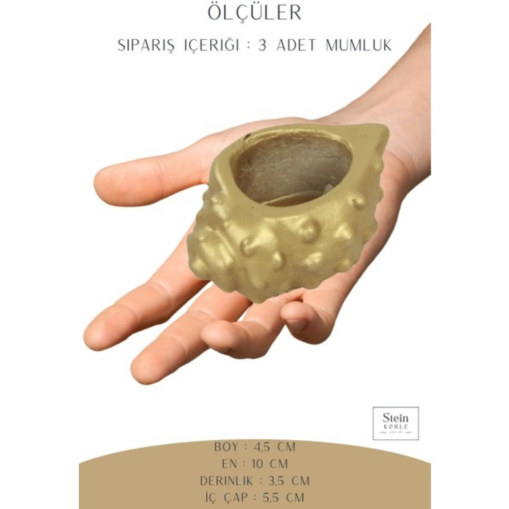 Stein Kohle Şamdanlık Dekoratif Şamdan Mumluk Tealight Mumluk 3 Lü Şamdan Mumluk Model 32 - 0 Şamdan Fiyatı