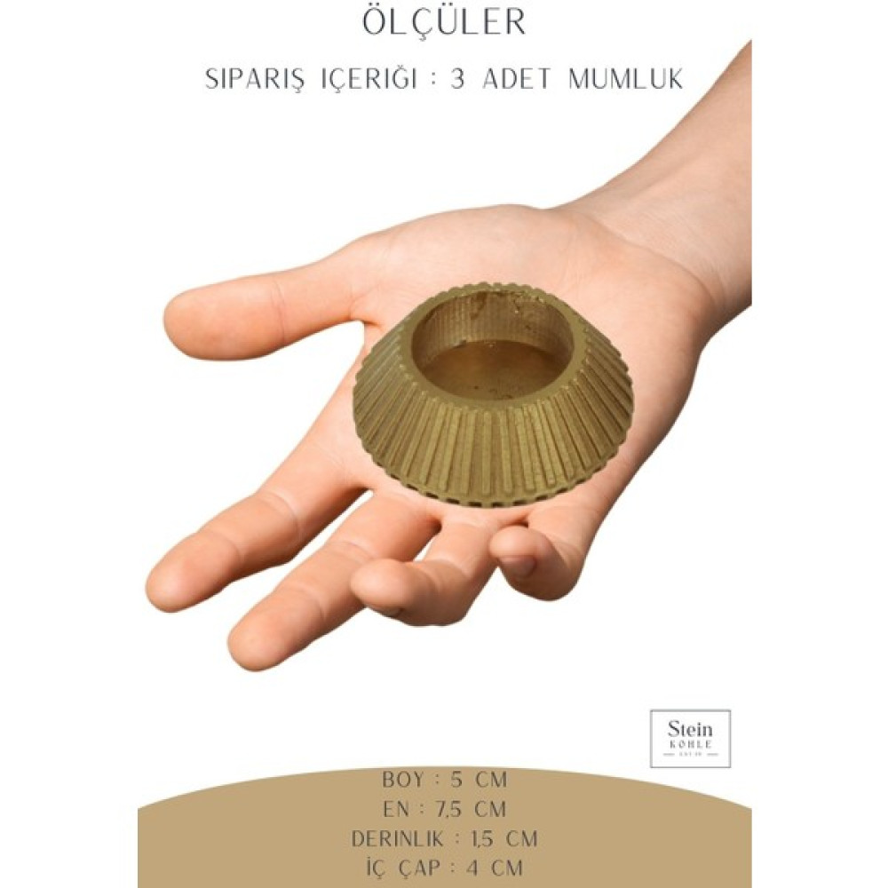 Stein Kohle Şamdanlık Dekoratif Şamdan Mumluk Tealight Mumluk 3 Lü Şamdan Mumluk Model 37 - 0 Şamdan Fiyatı