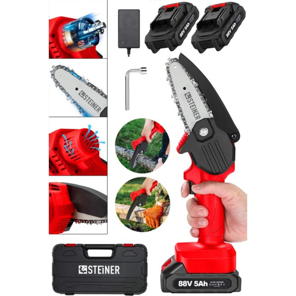 Steiner 88 V 5 Ah Çift Akülü Dal Budama Kesme Testere Bıçkı Makinesi Çantalı 10 cm Pala Oto Boyaları Fiyatı