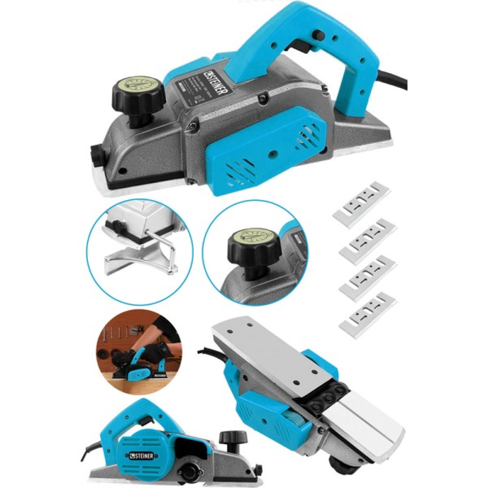 Steiner Alman 4200 W Bakır Sargı Metal Şanzıman Motor Korumalı Çift Bıçaklı Planya Rende Makinesi + 4 Bıçak Oto Boyaları Fiyatı