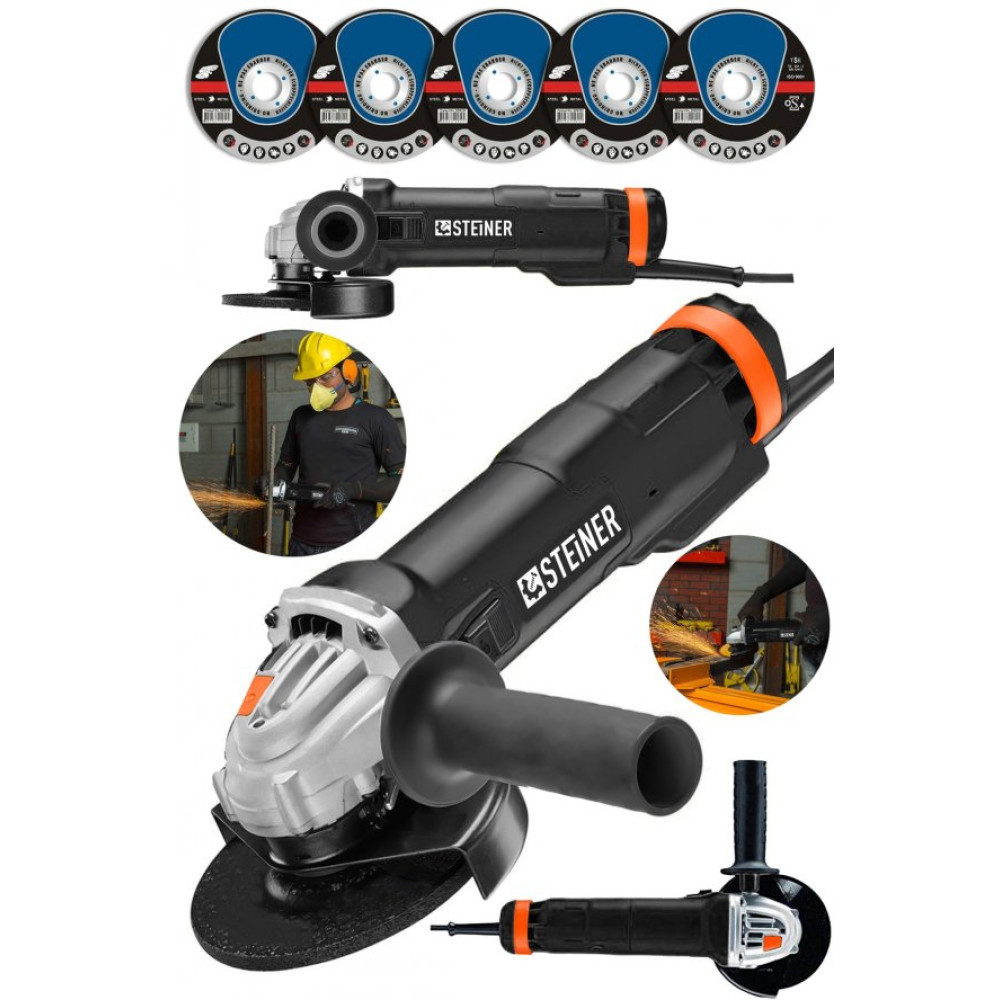 Steıner Alman 4200 W Metal Sanziman Bakir Sargi Avuc Ici Taslama Demir Metal Kesme Makinesi 125 Mm + 5 Disk Taşlama Makinesi Fiyatı