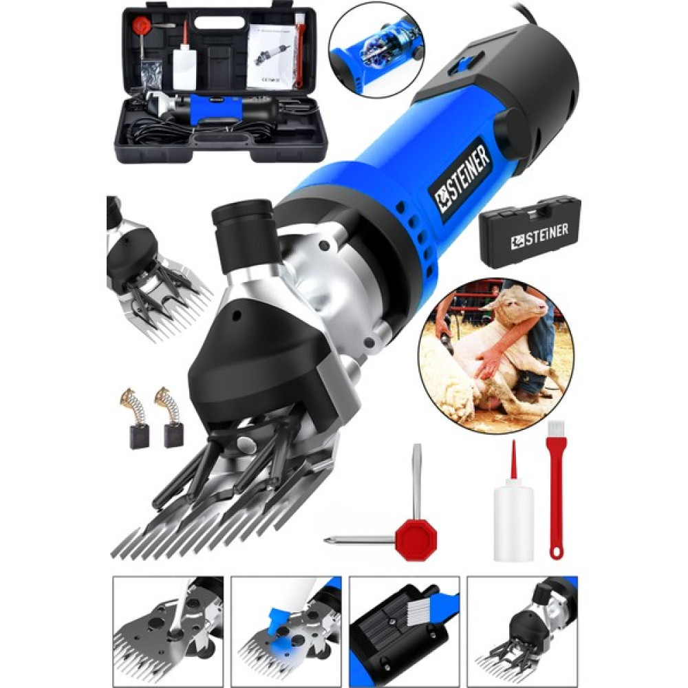 Steiner Alman 9900 W Devir Ayarlı Çift Soğutmalı Bakır Sargılı Çelik Şanzıman Koyun Kırpma Kırkma Makinesi Mavi Oto Boyaları Fiyatı