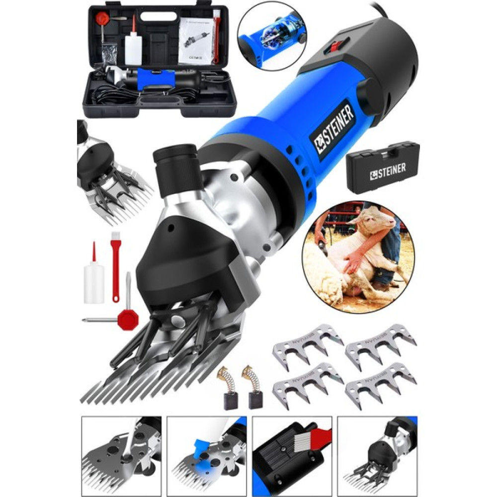 Steiner Alman 9900 W Devir Ayarlı Çift Soğutmalı Koyun Kırpma Kırkma Makinesi Mavi + 4 Adet Üst Bıçak Oto Boyaları Fiyatı