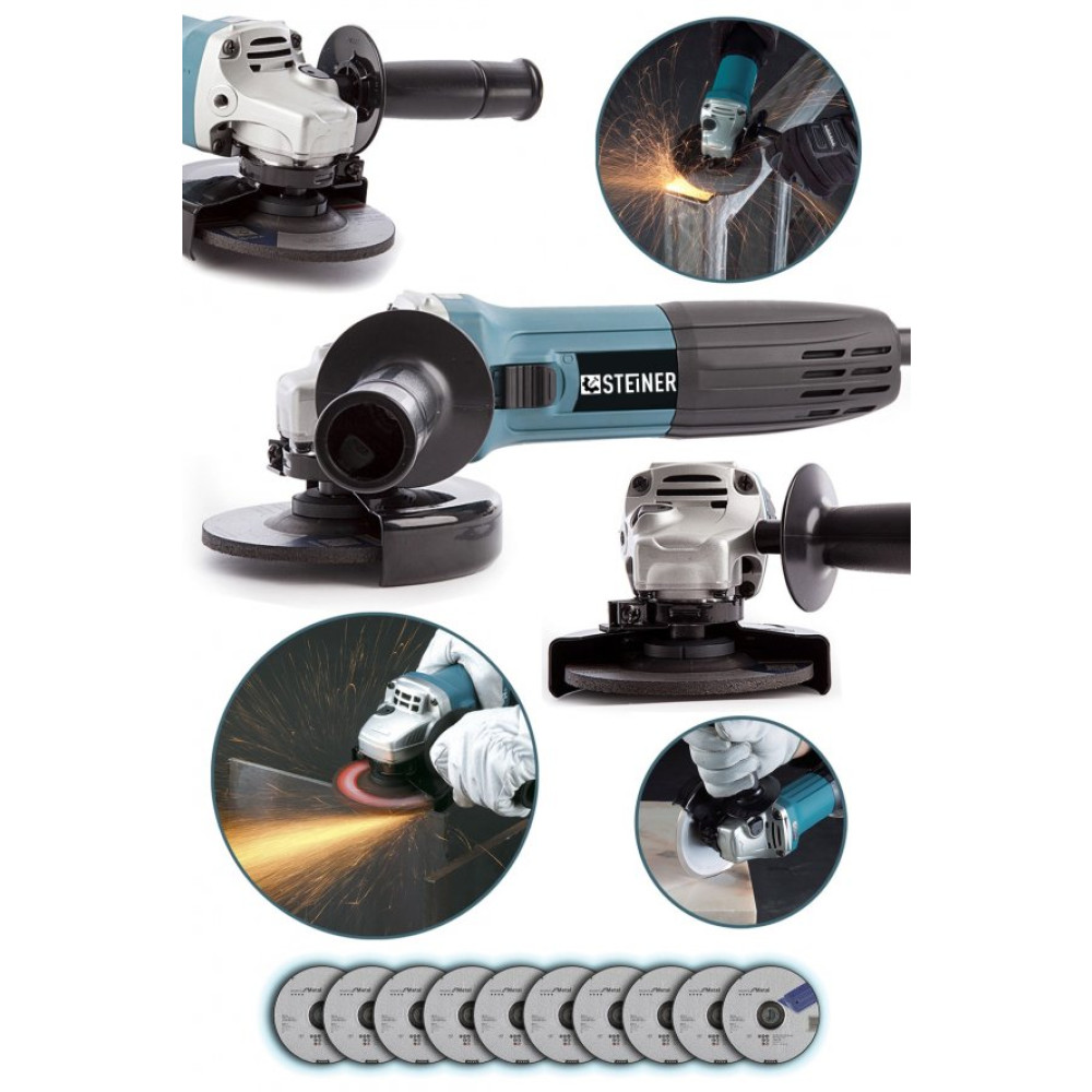 Steıner Germany Technology 2400 Watt Profesyonel Avuc Ici Spiral Taslama Makinesi 125 Mm + 10 Disk Taşlama Makinesi Fiyatı
