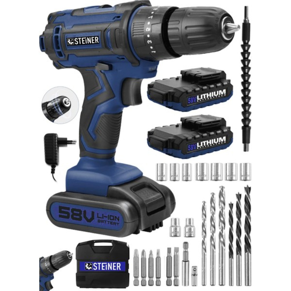 Steiner Germany Technology Highline 58 V 5 Ah Darbeli Bakır Sargılı Çift Akülü Vidalama Matkap + Set Oto Boyaları Fiyatı
