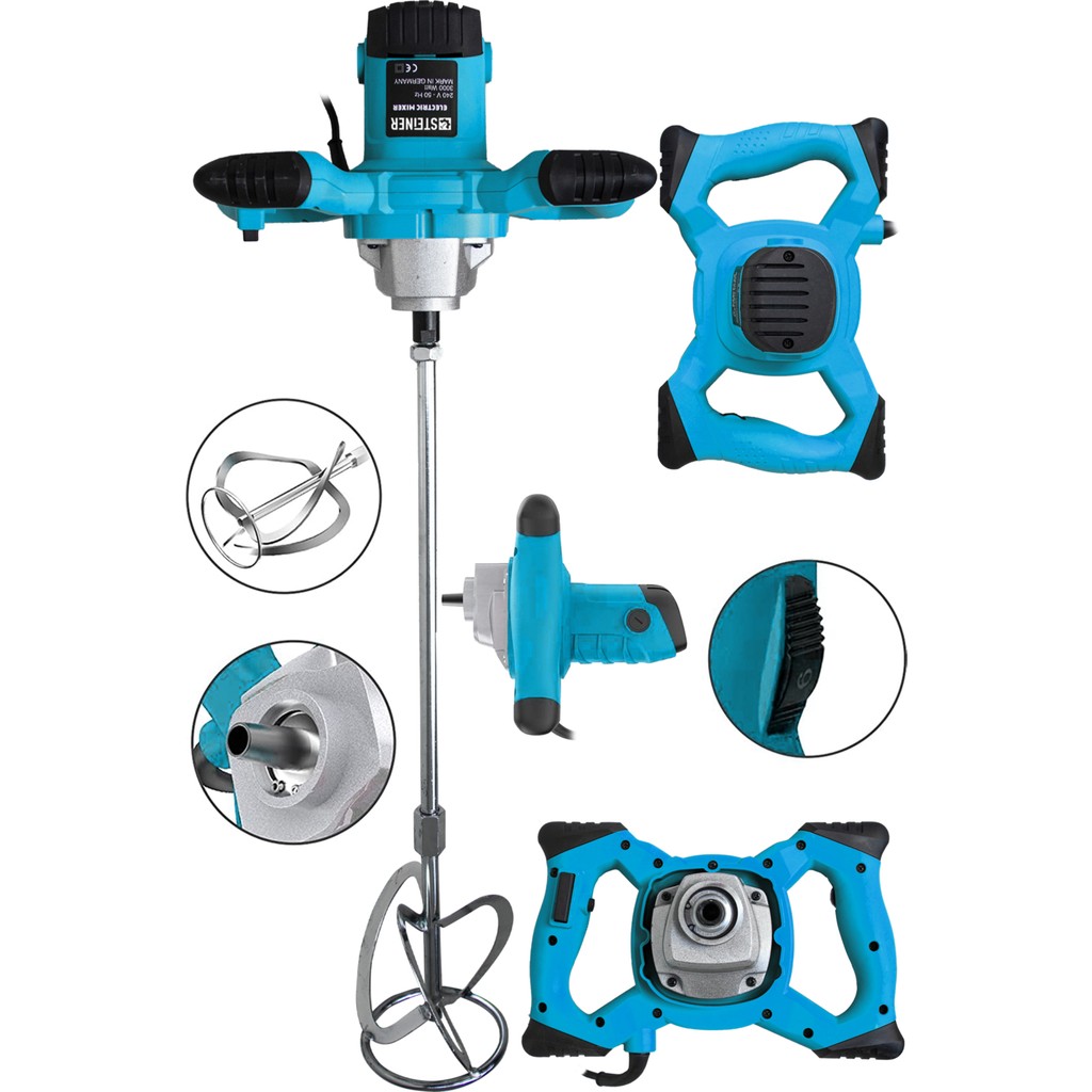 Steiner Germany Technology MVI-3000 Watt Bakır Sargı 6 Kademeli Alçı Boya ve Harç Karıştırıcı Mikser Mikserler Fiyatı