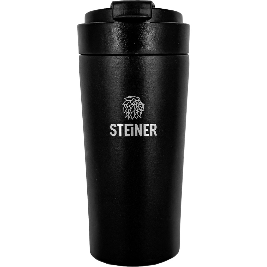 Steiner Paslanmaz Çelik Termos 380 ml Mat Siyah Sıcak ve Soğuk Tutma Özellikli Termos Termos Fiyatı