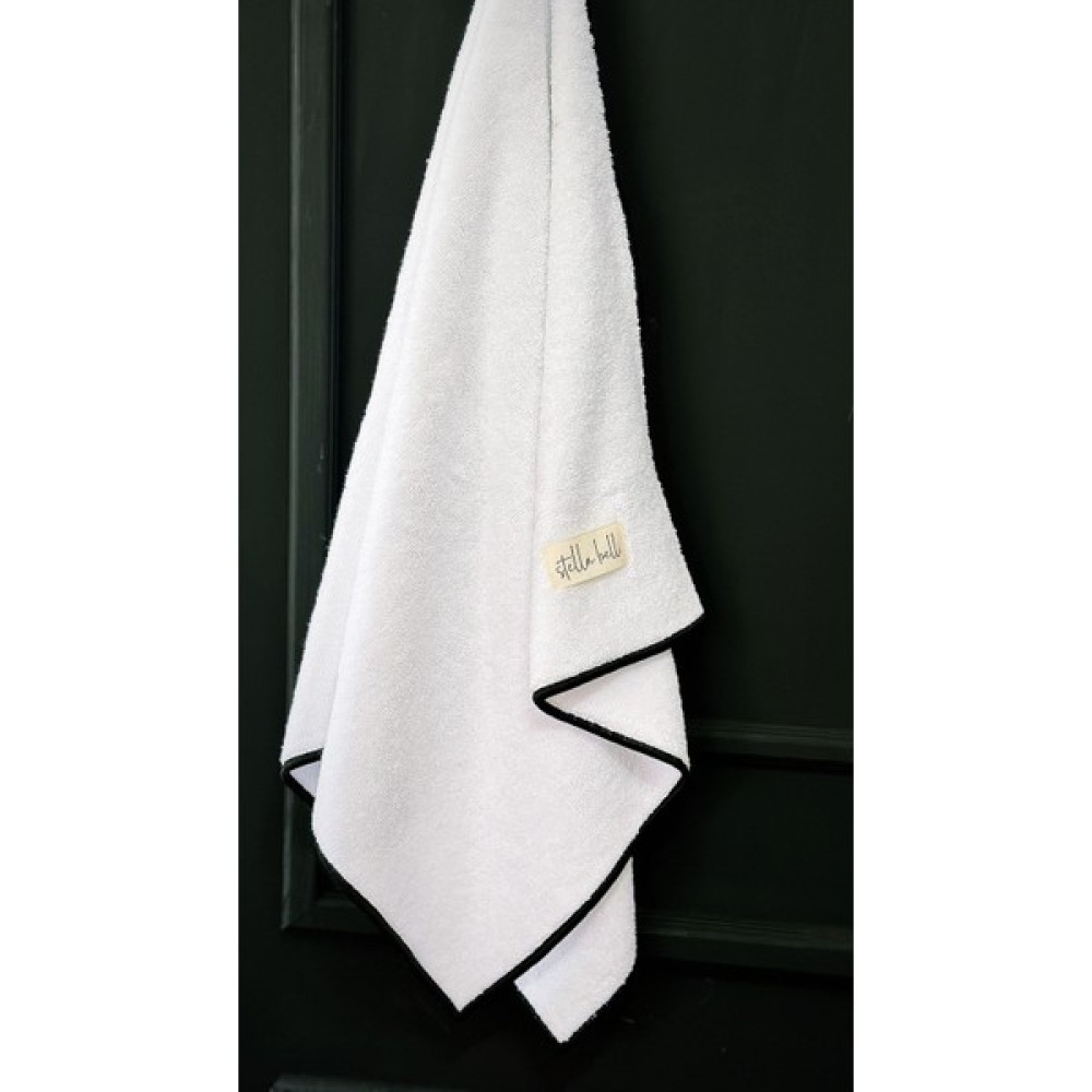 Stella Belli | Banyo | Otel | Baş | El | Havlusu | %100 Pamuk | Beyaz Renk | Soura | Kenar Siyah - 50 x 90 cm El / Yüz Havlusu Fiyatı