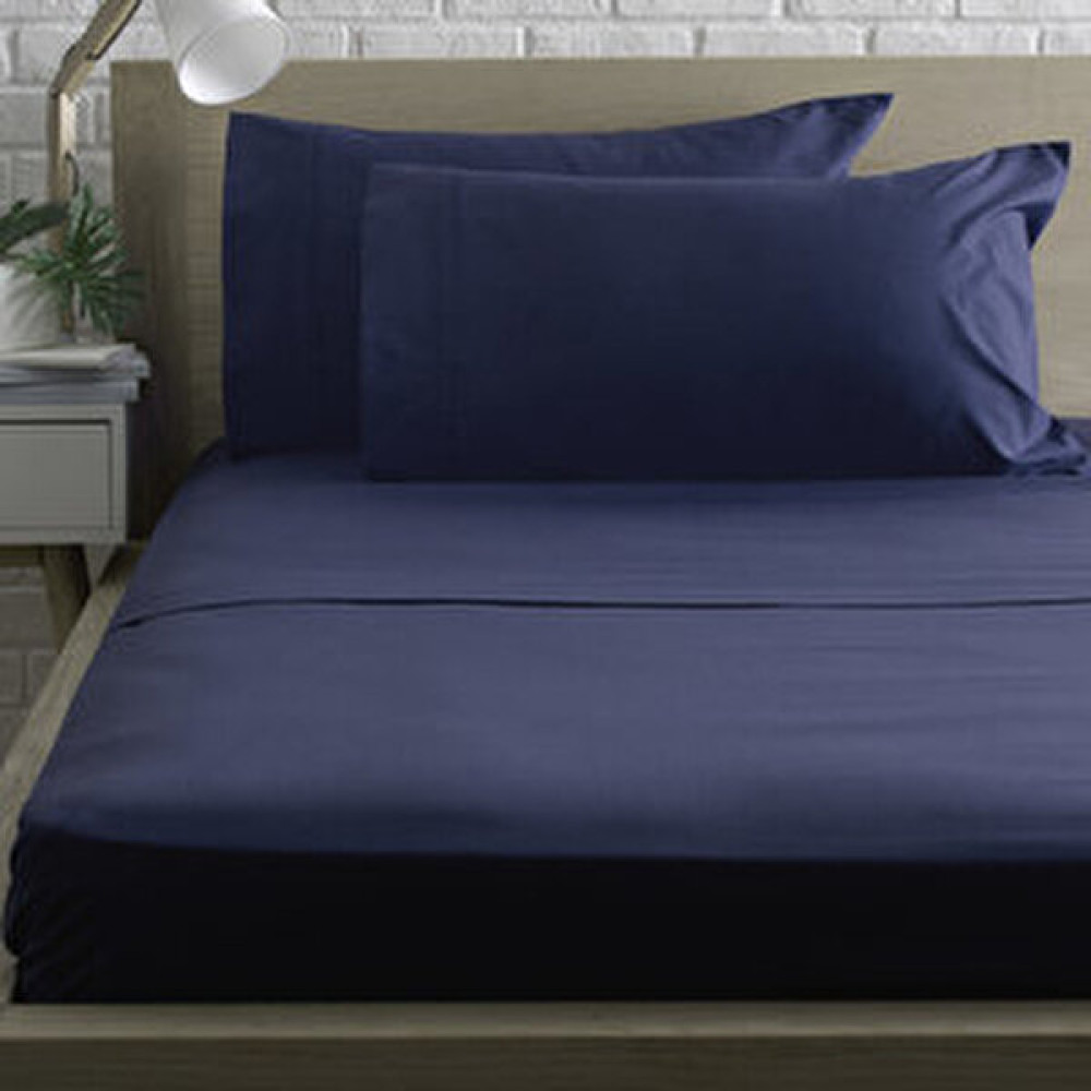 Stella Flavo Luxury Ranforce Tek Kişilik Lastikli Çarşaf Seti 120 x 200 + 30 cm Yastık Kılıflı Lacivert Çarşaf Fiyatı