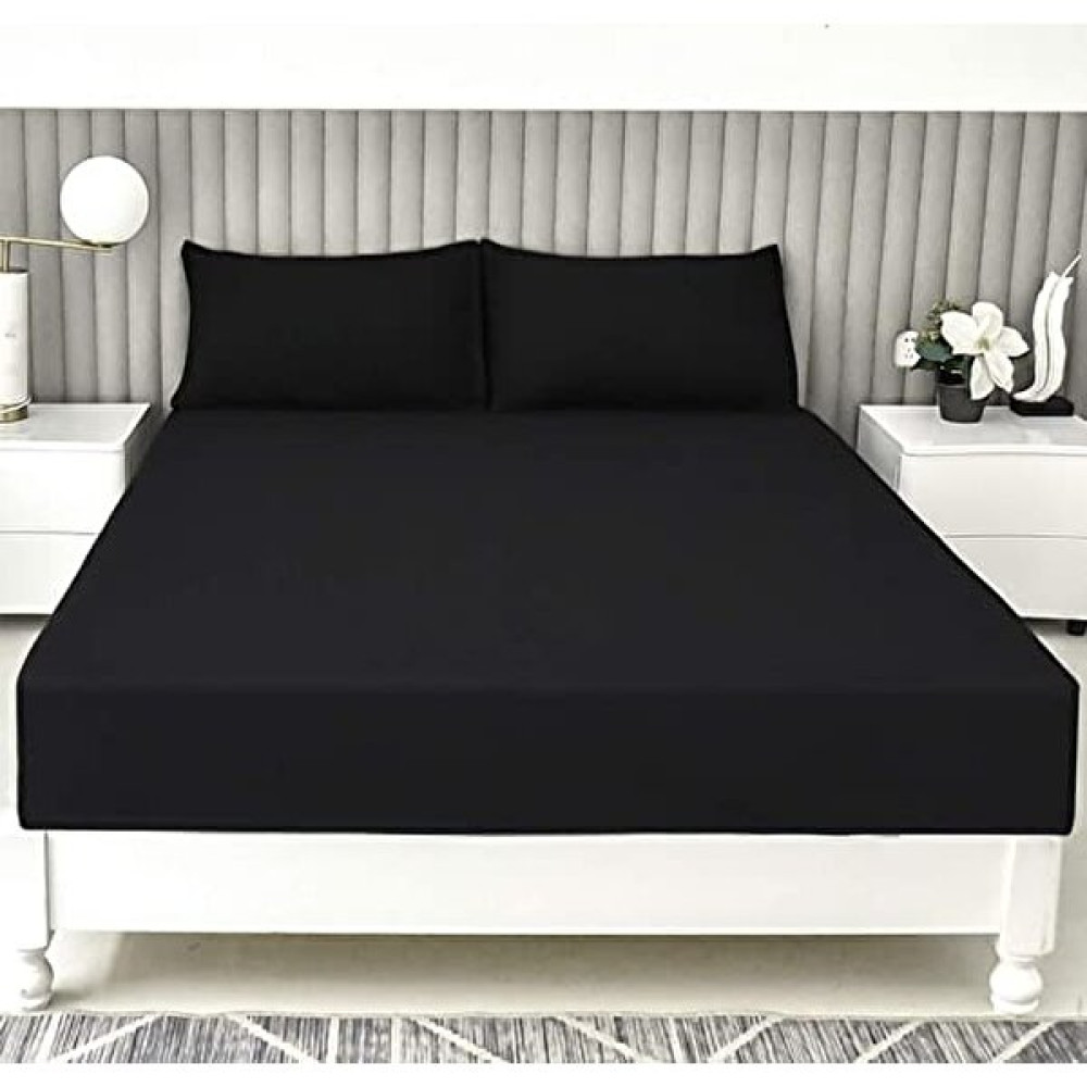 Stella Flavo Luxury Ranforce Tek Kişilik Lastikli Çarşaf Seti 120 x 200 + 30 cm Yastık Kılıflı Siyah Çarşaf Fiyatı