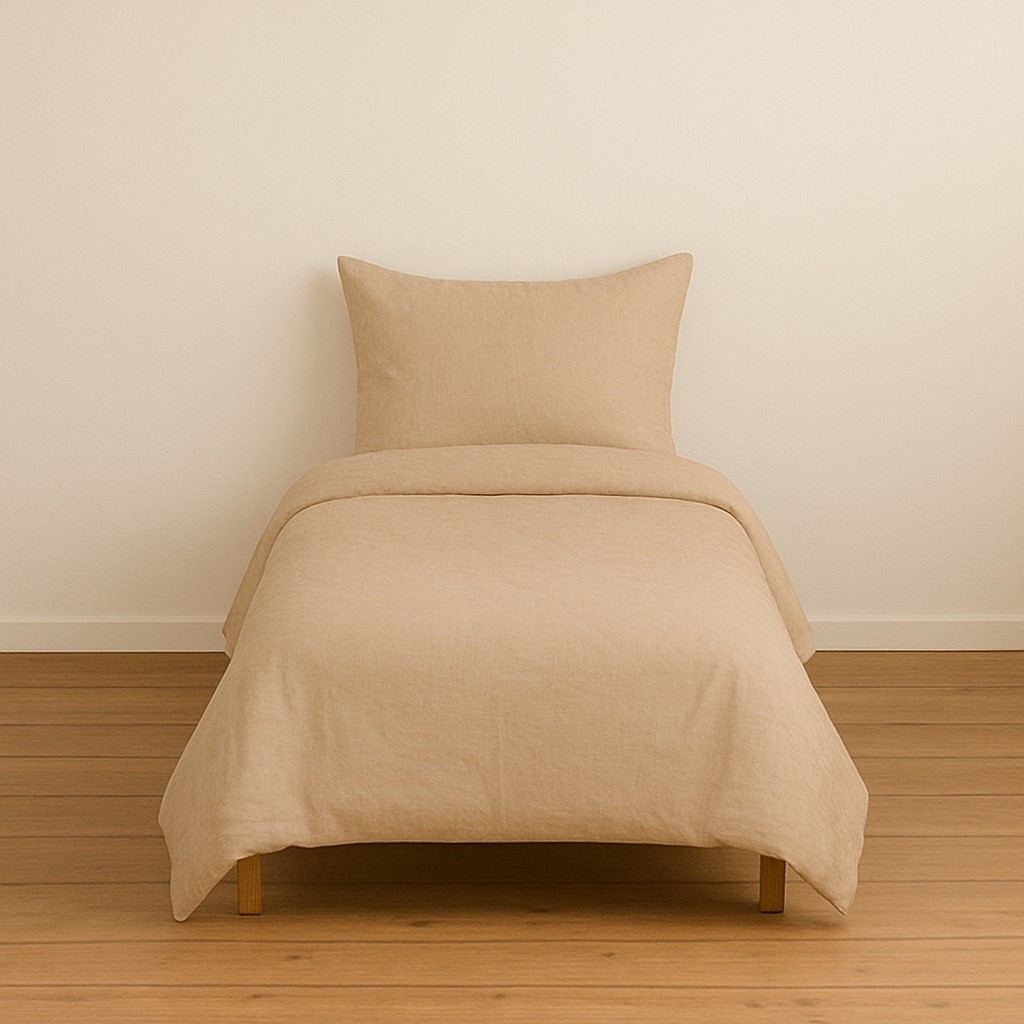 Stella Flavo Tek Kişilik Düz Renk Bej Nevresim + Kapaklı Yastık Kılıfı - 160 x 230 cm Nevresim Takımı Fiyatı