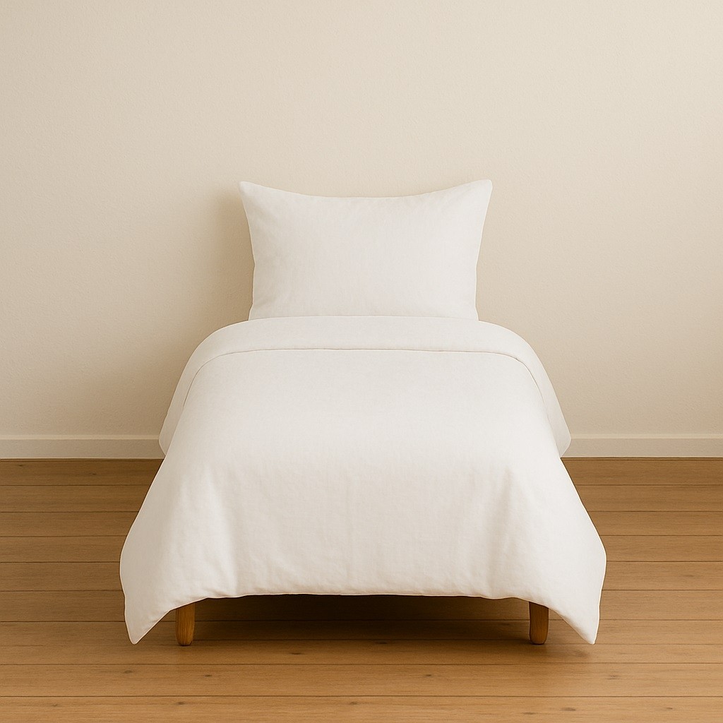 Stella Flavo Tek Kişilik Düz Renk Beyaz Nevresim + Kapaklı Yastık Kılıfı - 160 x 230 cm Nevresim Takımı Fiyatı