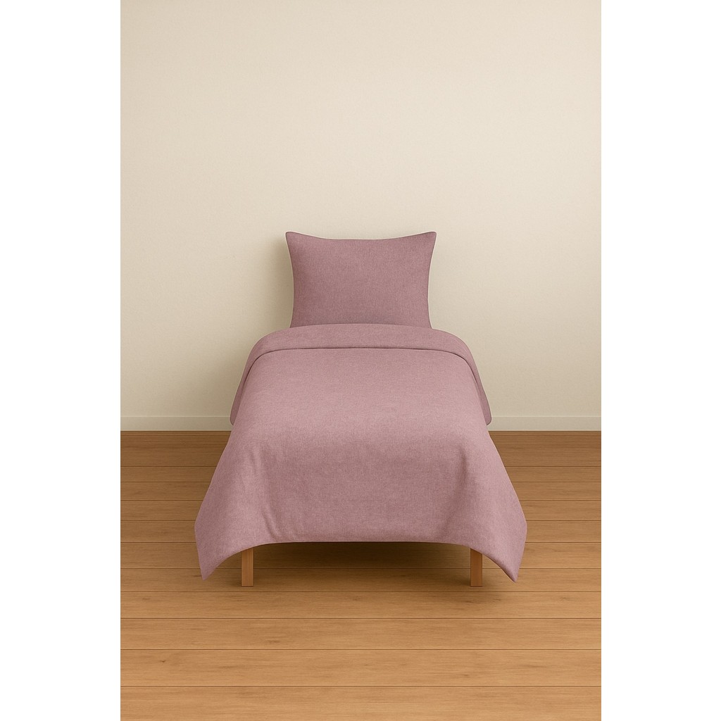 Stella Flavo Tek Kişilik Düz Renk Gül Kurusu Nevresim + Kapaklı Yastık Kılıfı - 160 x 230 cm Nevresim Takımı Fiyatı