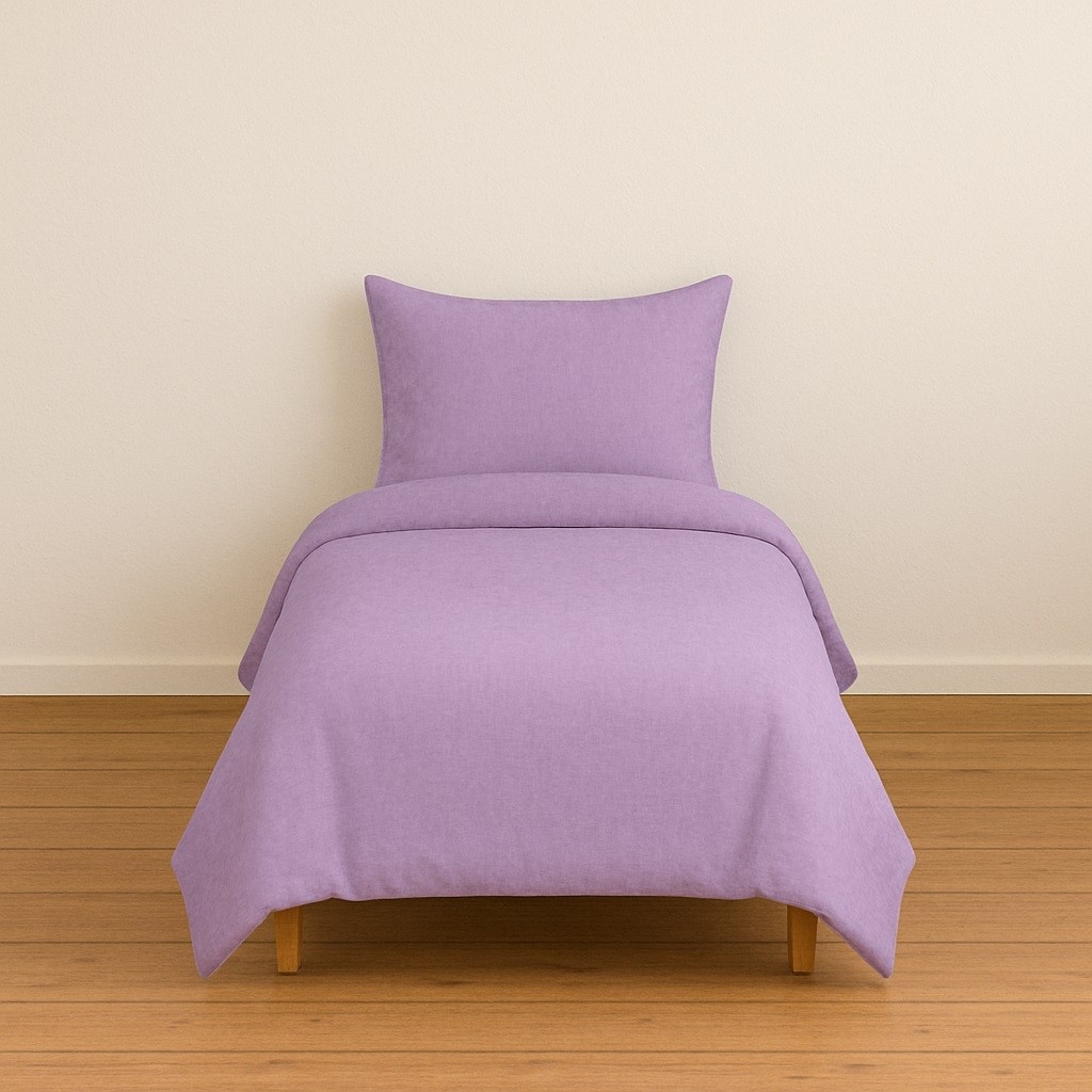 Stella Flavo Tek Kişilik Düz Renk Lila Nevresim + Kapaklı Yastık Kılıfı - 160 x 230 cm Nevresim Takımı Fiyatı