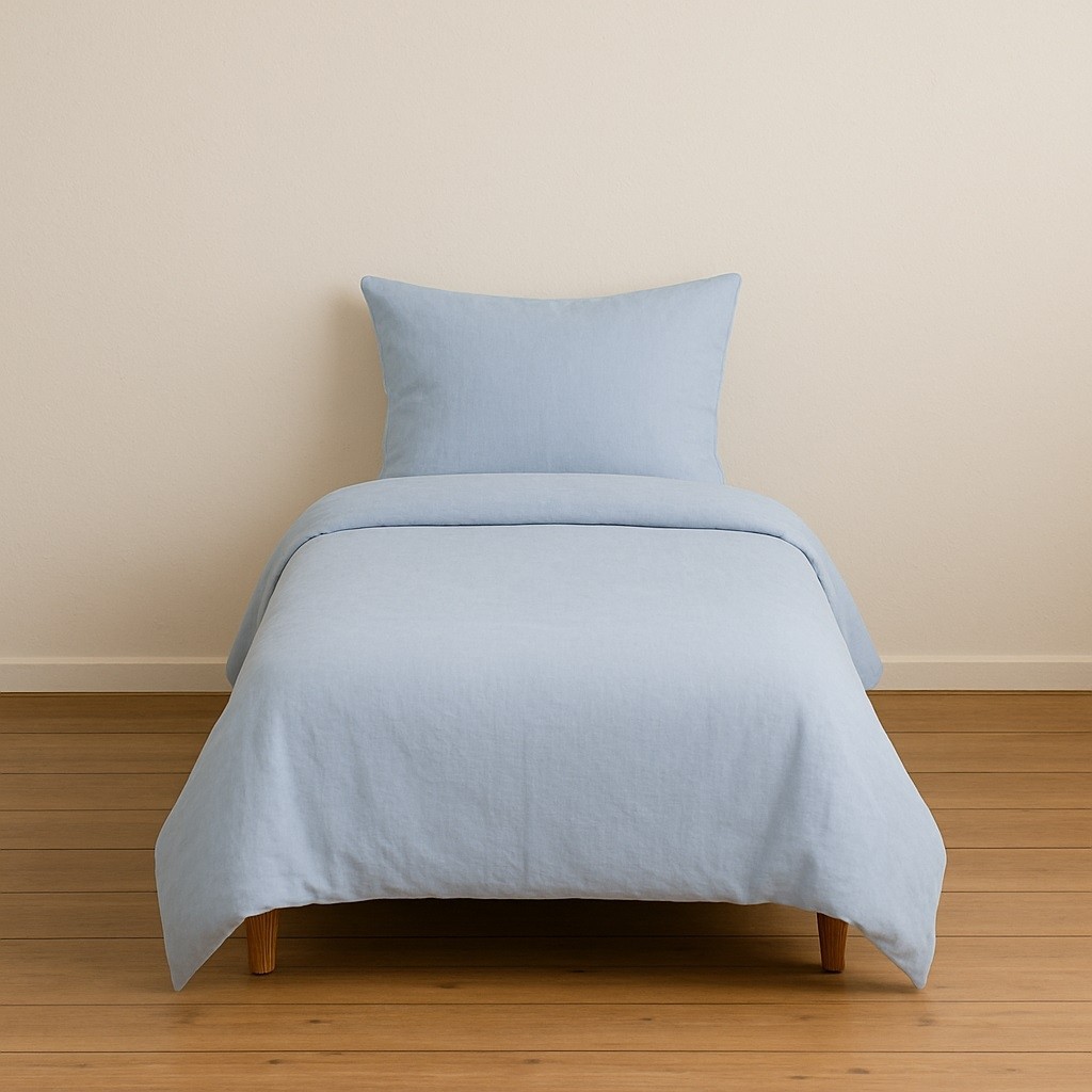 Stella Flavo Tek Kişilik Düz Renk Mavi Nevresim + Kapaklı Yastık Kılıfı - 160 x 230 cm Nevresim Takımı Fiyatı