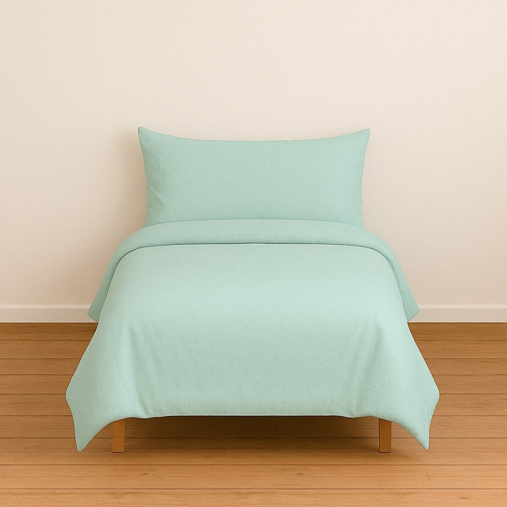 Stella Flavo Tek Kişilik Düz Renk Mint Nevresim + Kapaklı Yastık Kılıfı - 160 x 230 cm Nevresim Takımı Fiyatı
