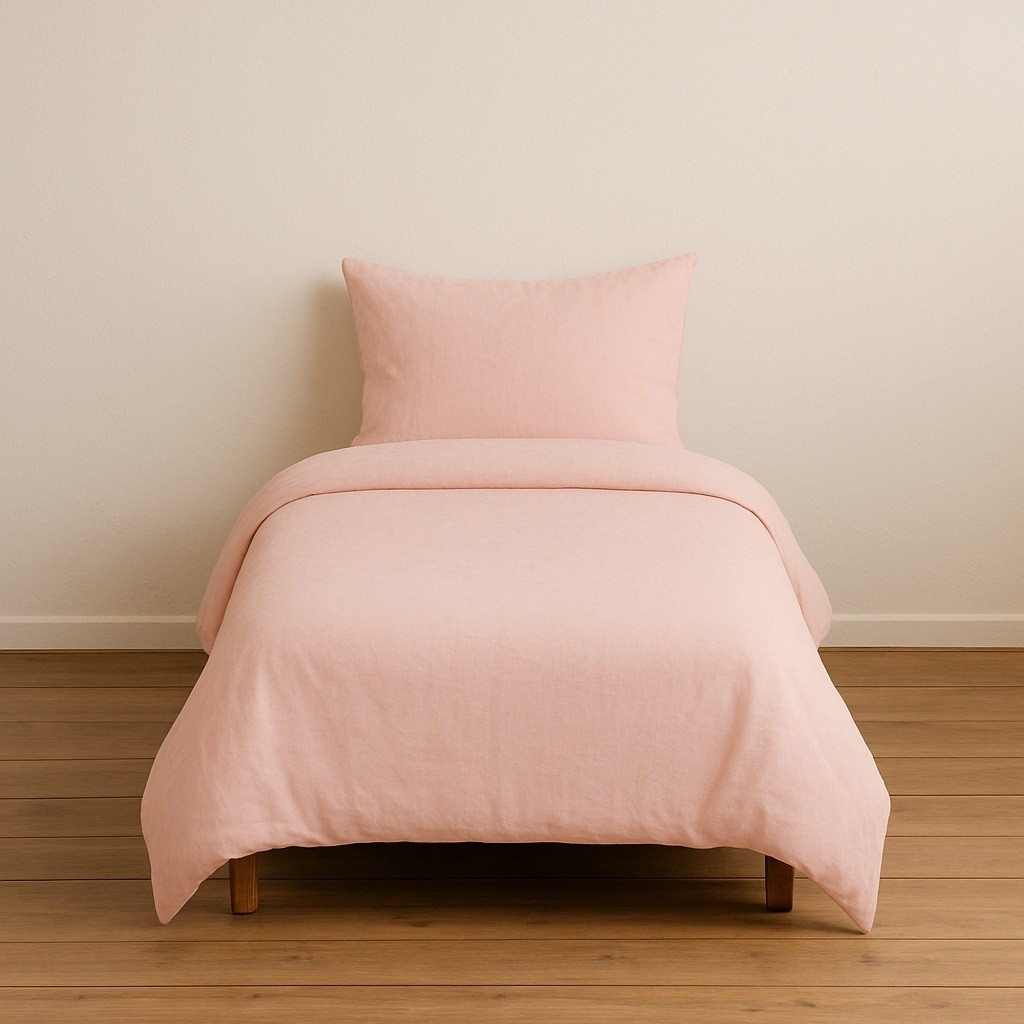 Stella Flavo Tek Kişilik Düz Renk Pudra Nevresim + Kapaklı Yastık Kılıfı - 160 x 230 cm Nevresim Takımı Fiyatı