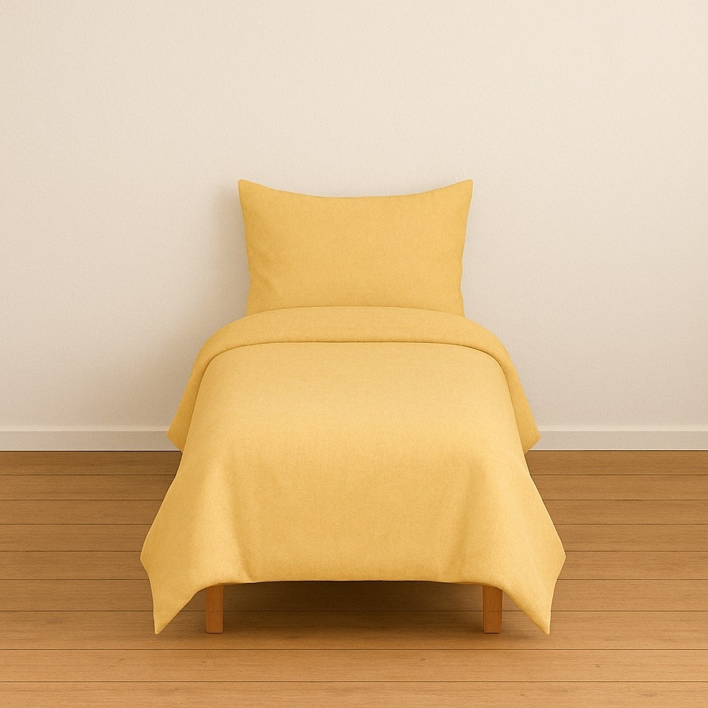 Stella Flavo Tek Kişilik Düz Renk Sarı Nevresim + Kapaklı Yastık Kılıfı - 160 x 230 cm Nevresim Takımı Fiyatı