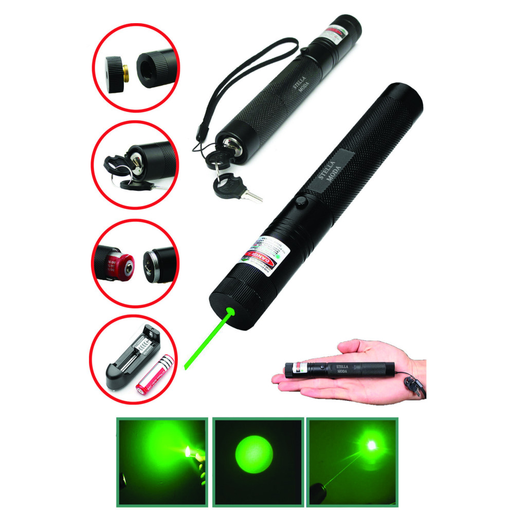 STELLA MODA Yf-303 Şarjlı Anahtar Emniyetli Yeşil Lazer Pointer Yüksek Güçlü Lazer Işaretçisi El Feneri Fiyatı