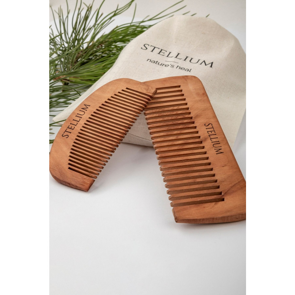 STELLIUM % 100 Doğal Ahşap Şimşir Tarak (Köşeli Kesim ) + Çanta Boy 2li Set Saç Fırçası ve Tarağı Fiyatı