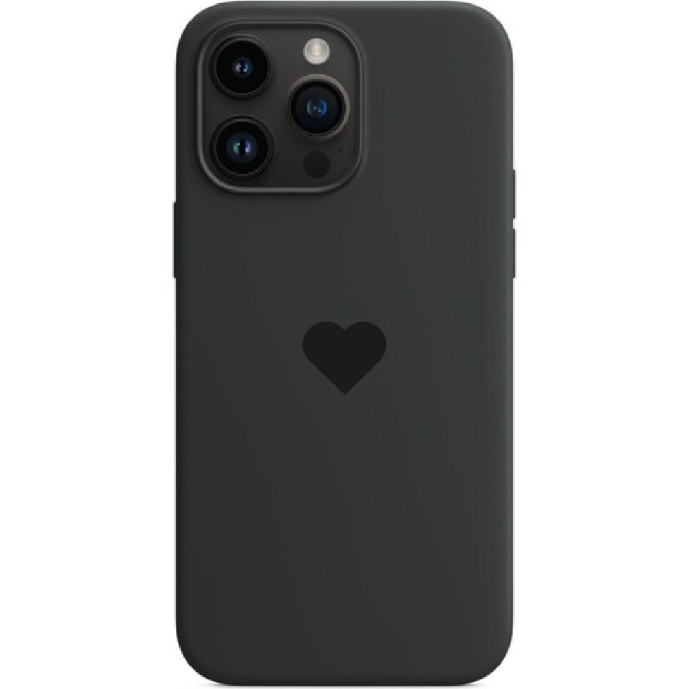 Stendhal Apple iPhone 15 Pro Max Lansman Içi Kadife Mikrofiber Kalp Desenli Kılıf Premium Class - Siyah Cep Telefonu Kılıfı Fiyatı