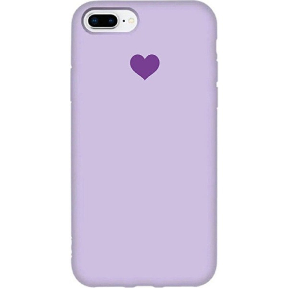 Stendhal Apple iPhone 8 Plus ile Uyumlu Kılıf Kalp Desenli A+ Deluxe Class - Lavender - iPhone 8 Plus Cep Telefonu Kılıfı Fiyatı