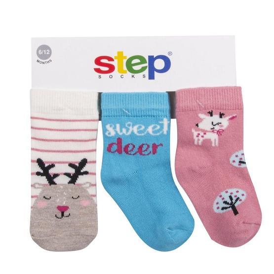 Step 10202 Karışık Renkli 3'lü Sweet Deer Soket Çorap Bebek Çorabı Fiyatı