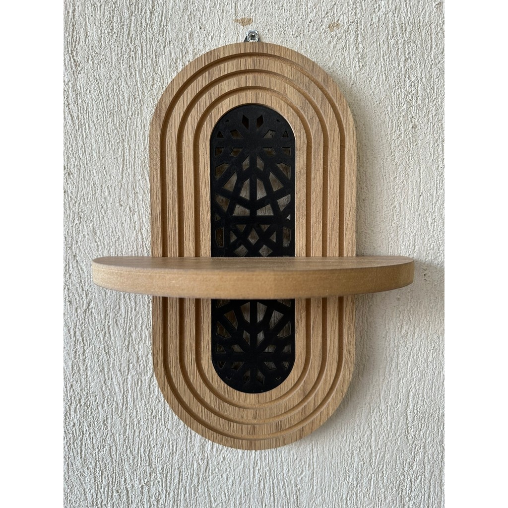 Step And Maker Ahşap Ortası Desenli Duvar Rafı (Mdf) Diğer Fiyatı