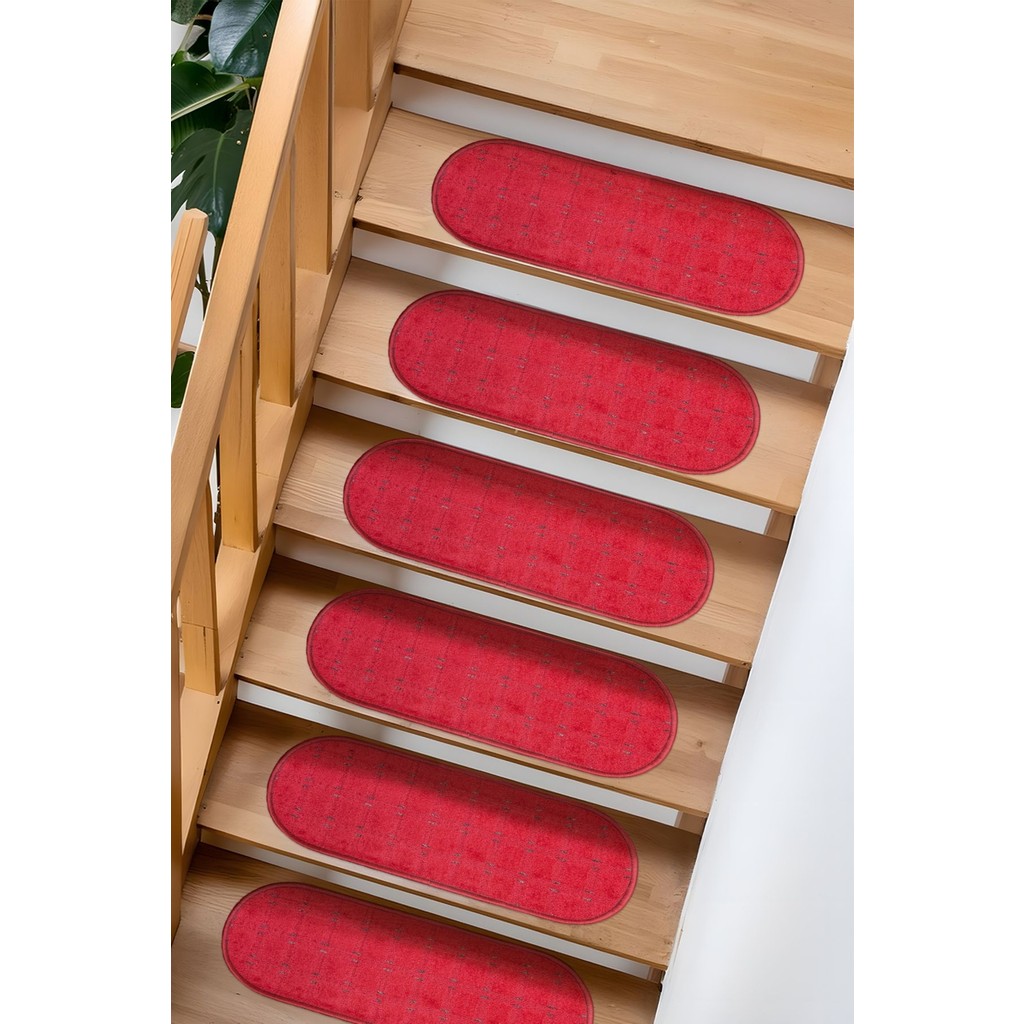 Stepmat Benekli Bukle Halıdan Basamak Ve Merdiven Paspası - Kırmızı - 25 x 65 cm Araca Özel Paspaslar Fiyatı