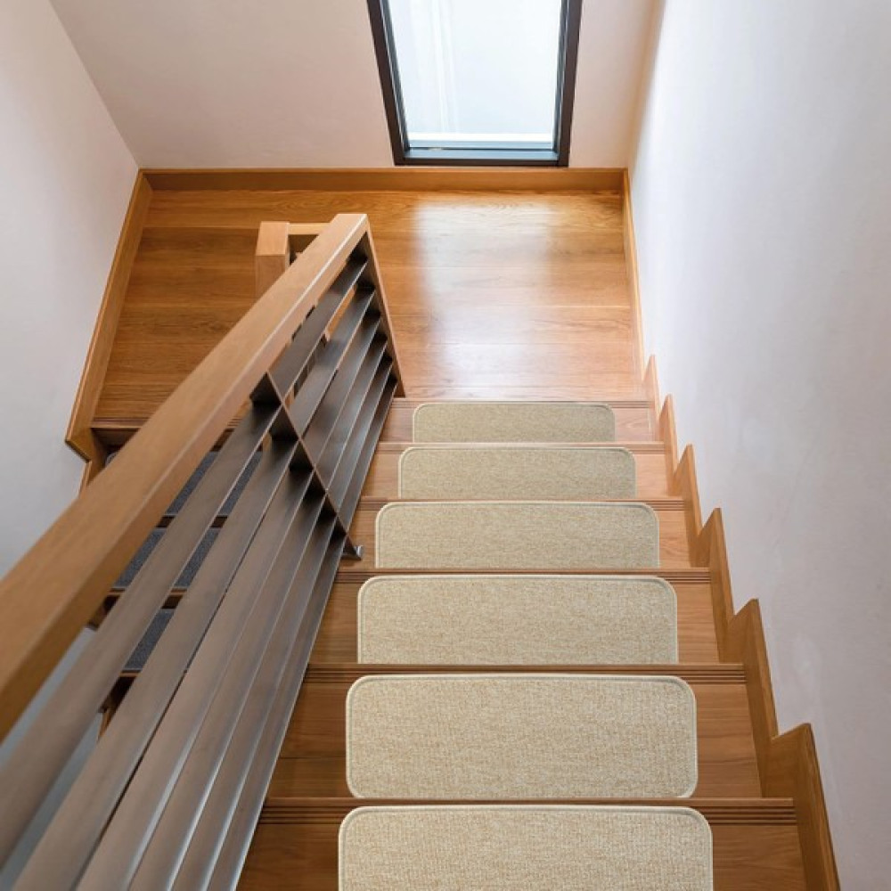 Stepmat Bukle Halıdan Ekonomik Basamak ve Merdiven Paspası 16'lı - 25 x 65 cm - Bej Paspas Fiyatı