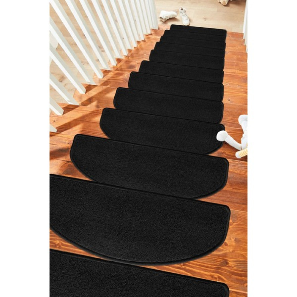 Stepmat Bukle Halıdan Ekonomik Basamak ve Merdiven Paspası 16'lı - 25 x 65 cm - Siyah Araca Özel Paspaslar Fiyatı