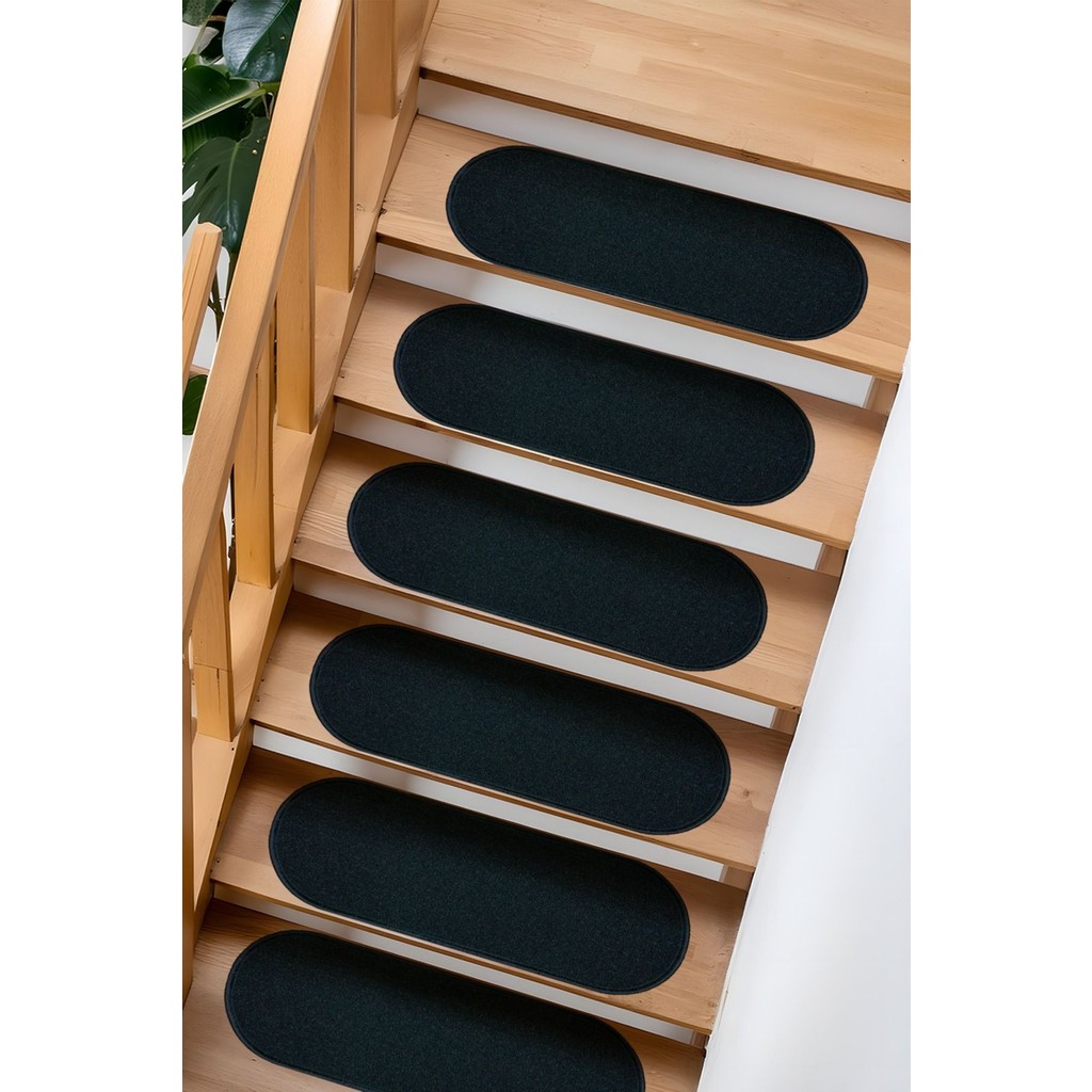 Stepmat Bukle Halıdan Ekonomik Basamak ve Merdiven Paspası 16'lı - 25 x 65 cm - Siyah Araca Özel Paspaslar Fiyatı