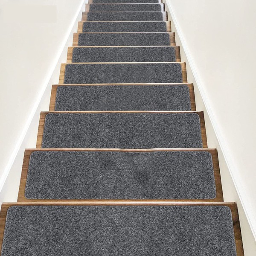 Stepmat Kaymaz Tabanlı ve Yıkanabilir Merdiven Basamak Halısı - 25 x 75 cm - Füme Paspas Fiyatı