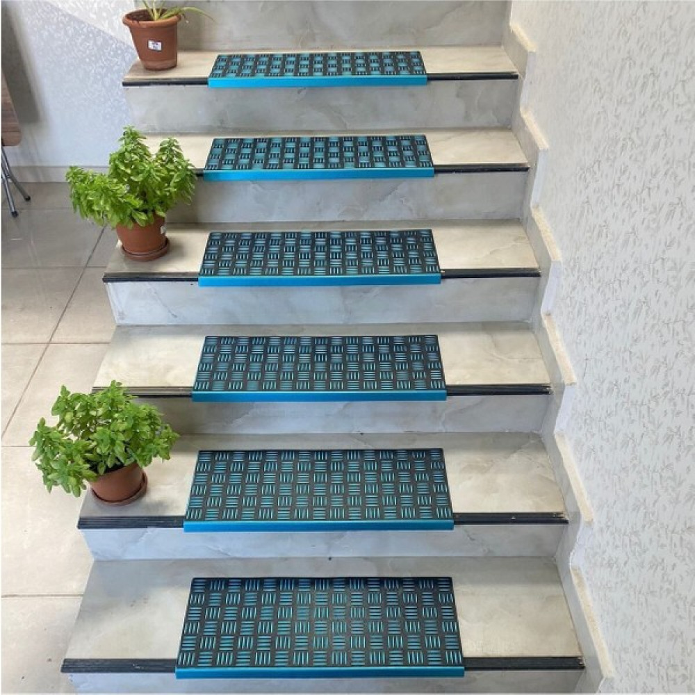 Stepmat Mavi Plastik Kaydırmaz Dış Mekan Merdiven Basamak Paspası - 25 x 65 cm Araca Özel Paspaslar Fiyatı