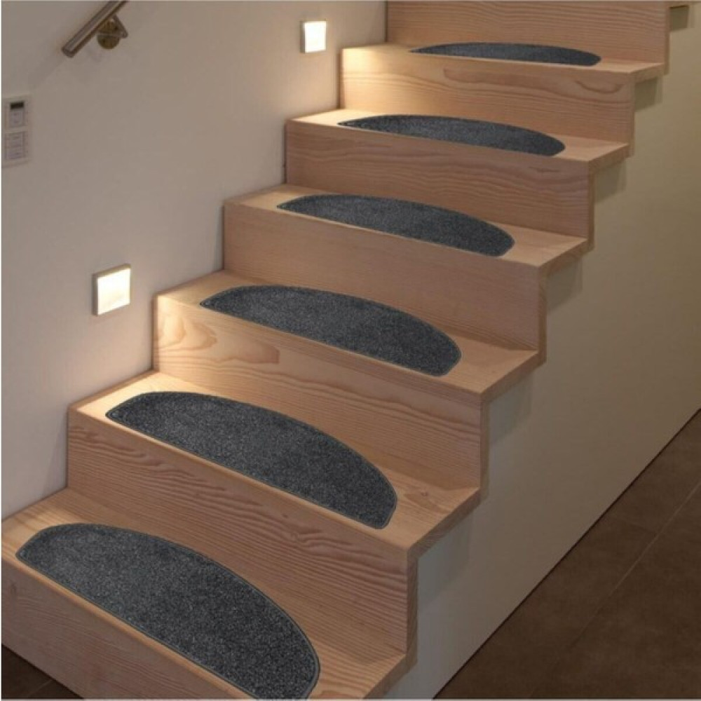 Stepmat Tufting Halıdan Yapışkantabanlı Merdiven Basamak Paspası / Halısı - 25 x 60 cm - Gri Araca Özel Paspaslar Fiyatı