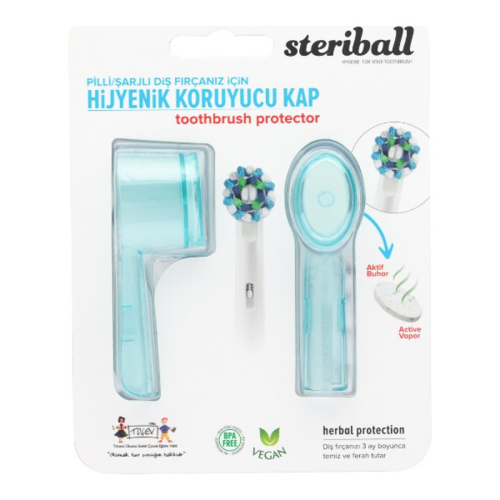 Steriball Şarjlı ve Pilli Diş Fırçaları Için Hijyenik Diş Fırçası Koruma Kabı-2'li Açık Mavi x 2 Ağız ve Diş Sağlığı Fiyatı