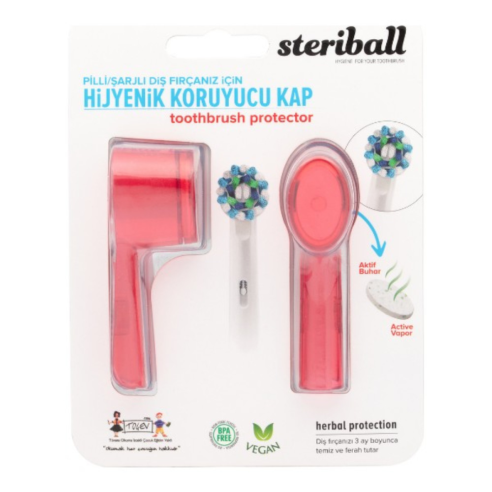 Steriball Şarjlı ve Pilli Diş Fırçaları Için Hijyenik Diş Fırçası Koruma Kabı-2'li Kırmızı Ağız ve Diş Sağlığı Fiyatı
