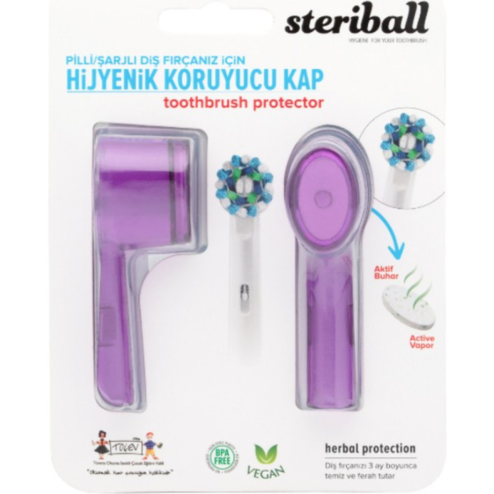 Steriball Şarjlı ve Pilli Diş Fırçaları Için Hijyenik Diş Fırçası Koruma Kabı-2'li Mor x 2 Ağız ve Diş Sağlığı Fiyatı