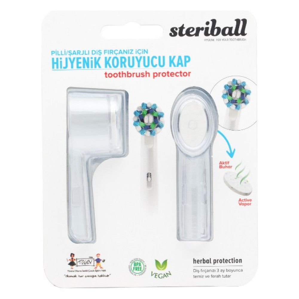 Steriball Şarjlı ve Pilli Diş Fırçaları Için Hijyenik Diş Fırçası Koruma Kabı-2'li Şeffaf x 2 Ağız ve Diş Sağlığı Fiyatı