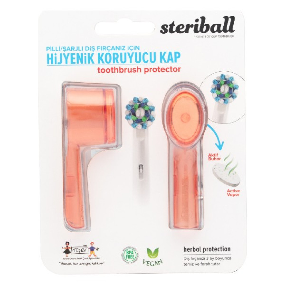 Steriball Şarjlı ve Pilli Diş Fırçaları Için Hijyenik Diş Fırçası Koruma Kabı-2'li Turuncu x 2 Ağız ve Diş Sağlığı Fiyatı