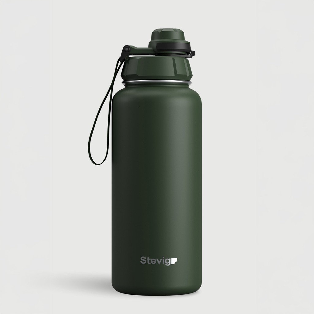 Stevig 1 Hand Leak-Proof Sızdırmaz Çelik Termos 1000 Ml Green St-215 Termos Fiyatı