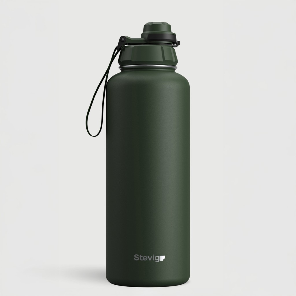 Stevig 1 Hand Leak-Proof Sızdırmaz Çelik Termos 1500 ml Green ST-252 Termos Fiyatı