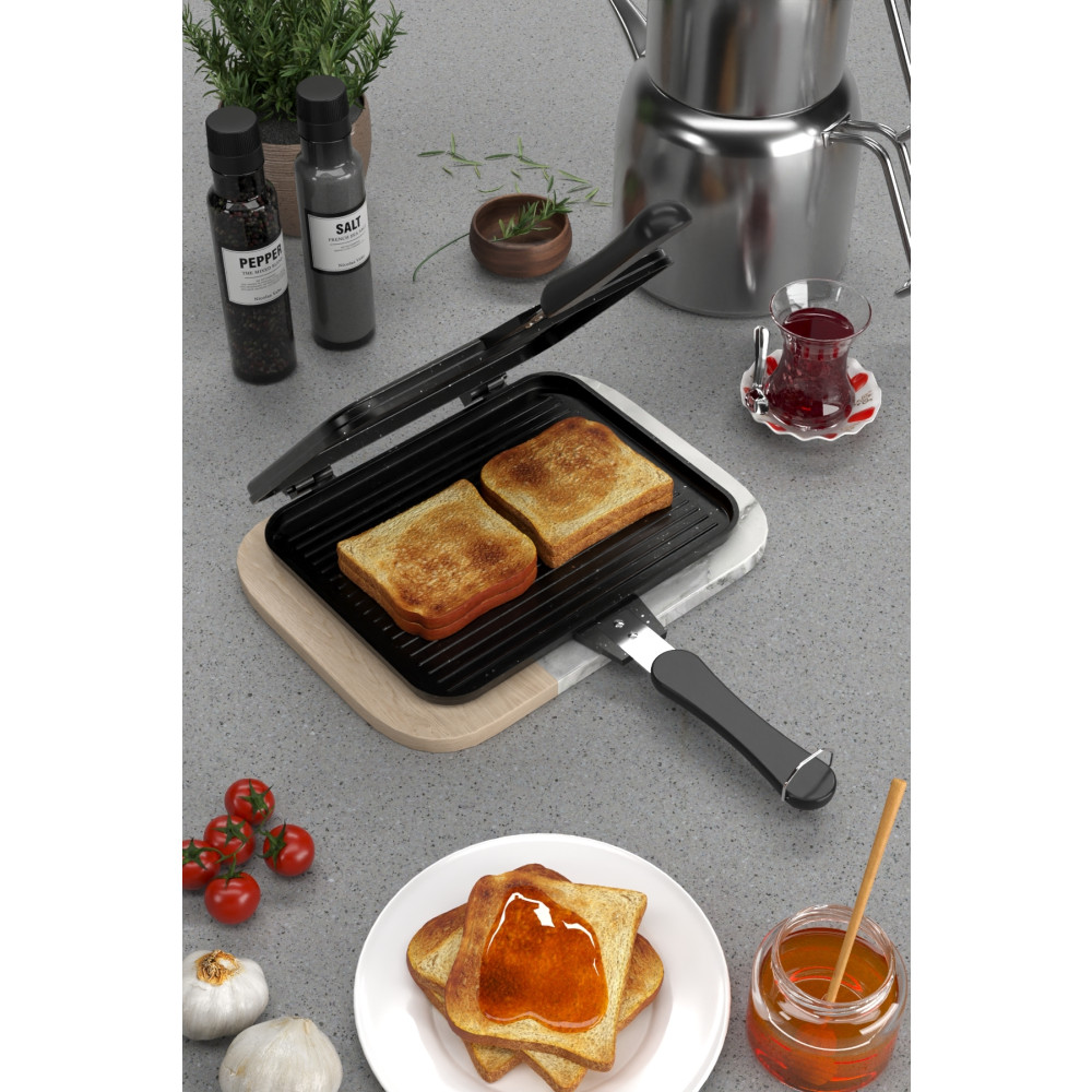 Stevig Usta Tostçu Granit Döküm Ocak Üstü El Tost Makinesi St-101 Tost Makineleri Fiyatı