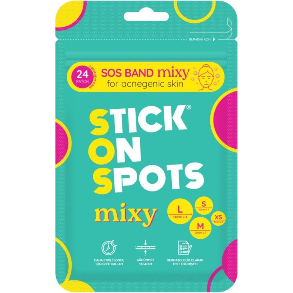 Stick On Spots S.O.S Mixy - 24 Adet Farklı Boylarda Sivilce/Akne Bandı- Pimple Patch-Hidrokolloid Bant Diğer Fiyatı