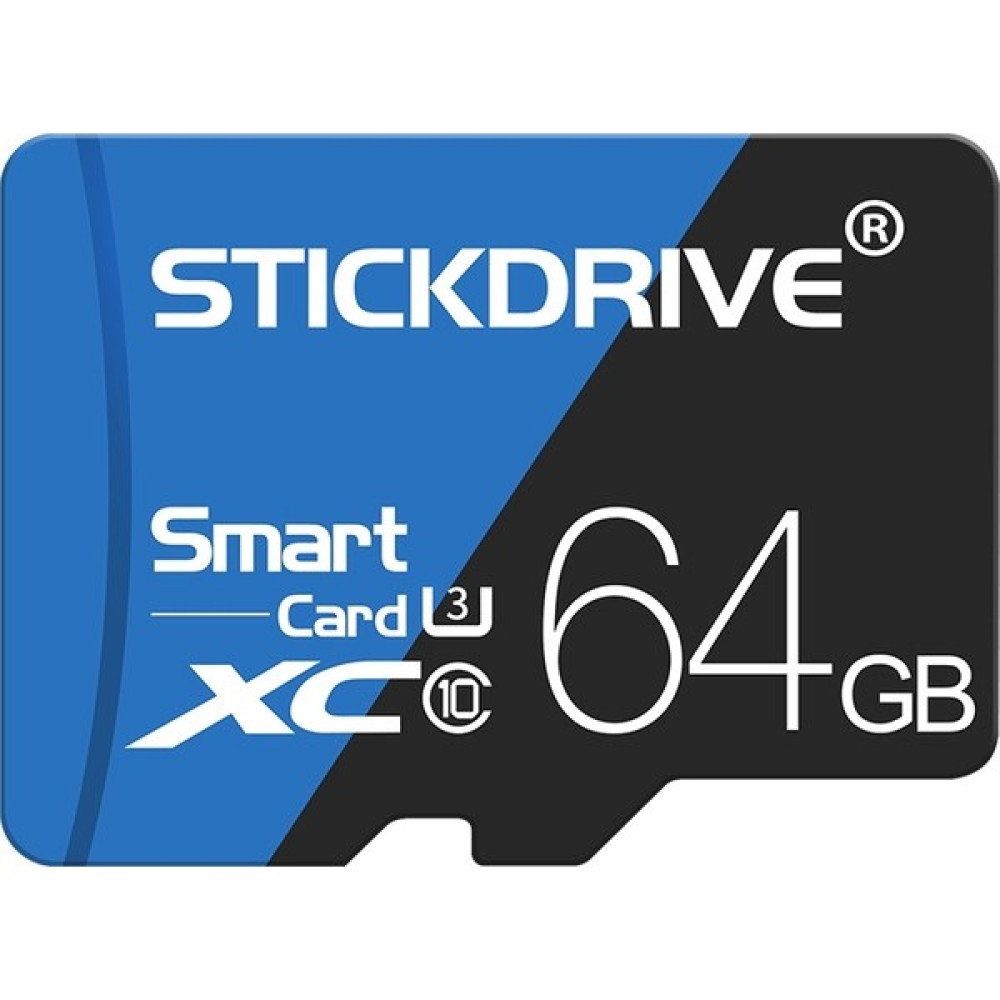 Stickdrive 64GB Yüksek Hızlı U3 Mavi ve Siyah Tf (Mikro Sd) Hafıza Kartı - NO Hafıza Kartları Fiyatı