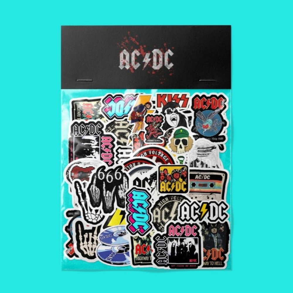 Sticker Ac/dc Sticker Paketi/ Bullet Journal Defter Çıkartma Ajanda Laptop Etiket - 3 x 5 cm - Renkli Defter & Kağıt Ürünleri Fiyatı