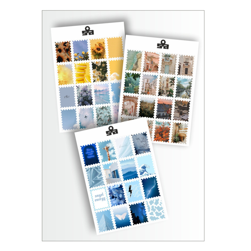 Sticker Adresim Blue Life Pul Şeklinde Sticker Etiket Seti Etiket Fiyatı