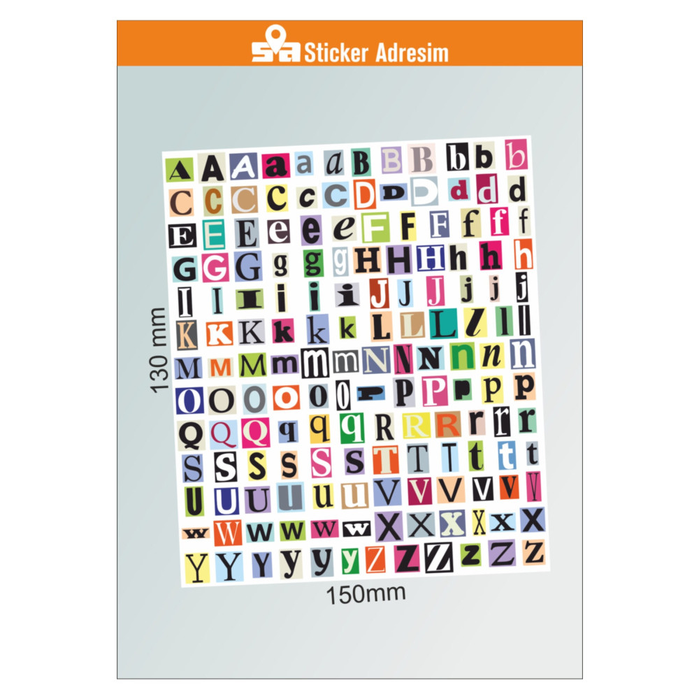 Sticker Adresim Mini Harfler Sticker Seti 156 Adet Harf- Ajanda - Bullet Journal Için Uygun Set Etiket Fiyatı